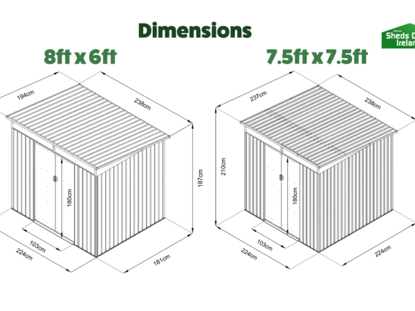 Steel Pent Shed Dimensions