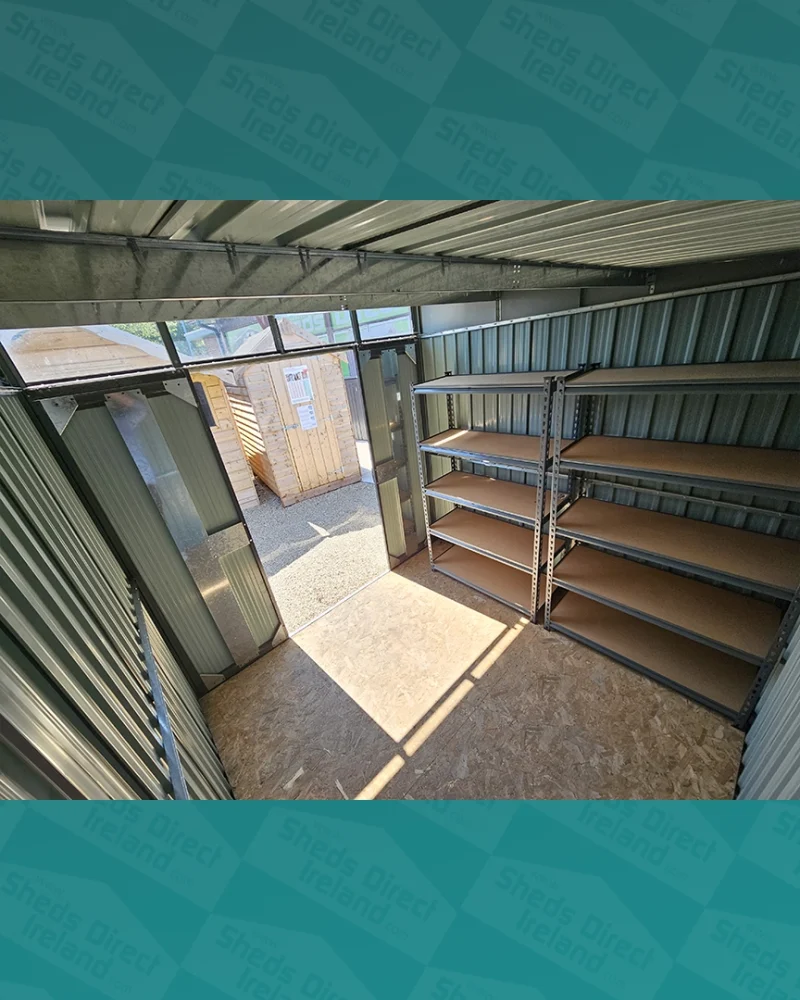 Interior of the pent shed