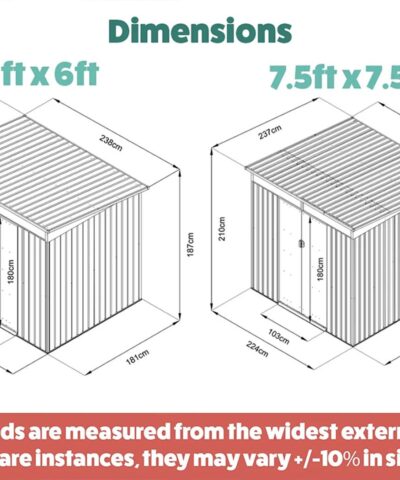 Pent Rack Size 8ft x 6ft Steel Pent Shed - Sheds Direct Ireland
