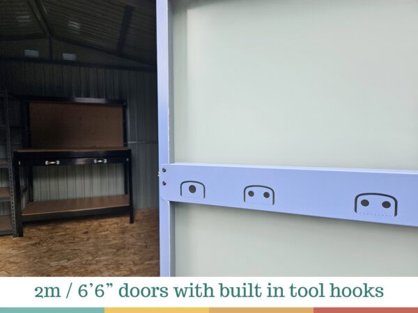 The inside of the shed as seen from the doors