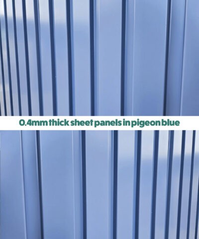 0.4mm thick panels in Pigeon Blue