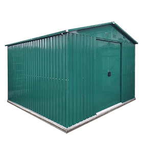 The green Colossus Classic-Style shed from Sheds Direct Ireland