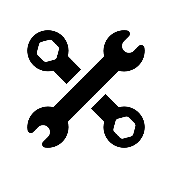A wrench and allen key making the 'x' shape