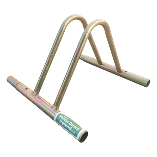 A golden coloured bike rack cutout