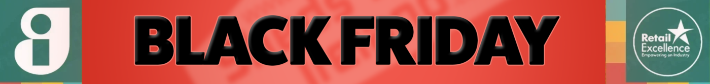 A red and Black 'Black Friday' sign for Sheds Direct Ireland