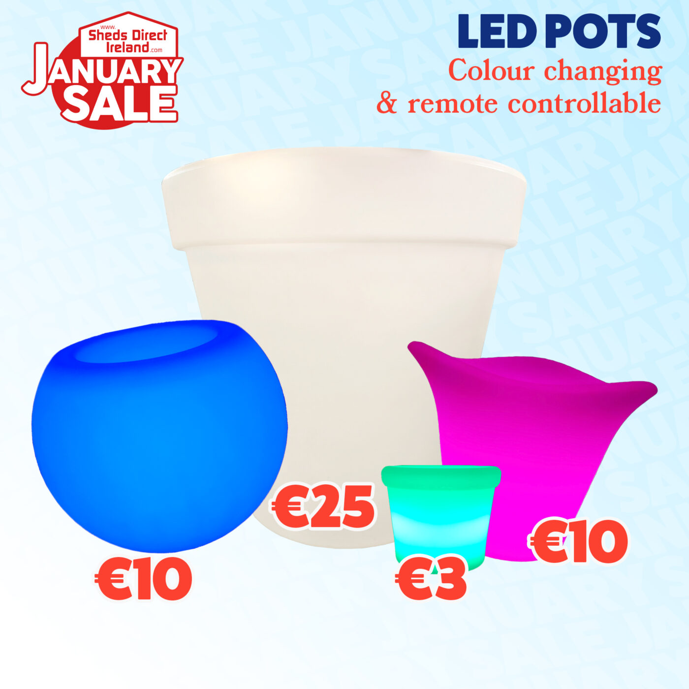 January Sale - LED Pots