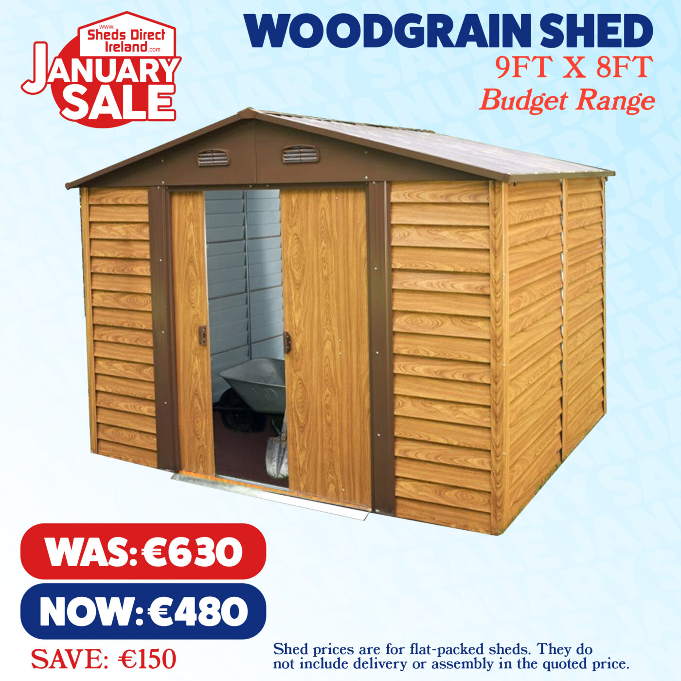 January Sale - woodgrain shed