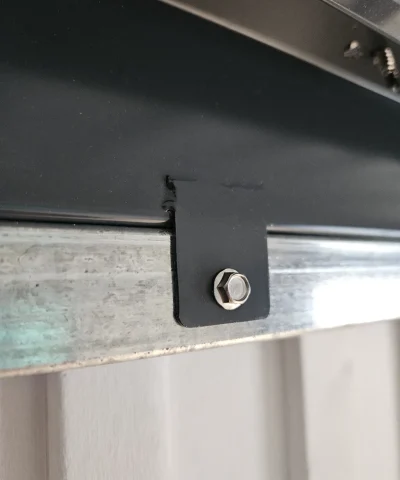 The bolts on the inside of the shed