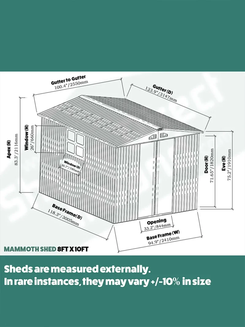 The Dimensions of the larger colossus shed