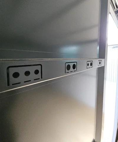 The built in tool hooks on the Mammoth Shed's doors