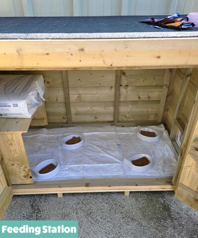 The inside of the feeding station