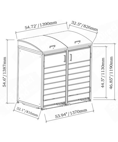 Dimensions for the Double Modular Bin Store