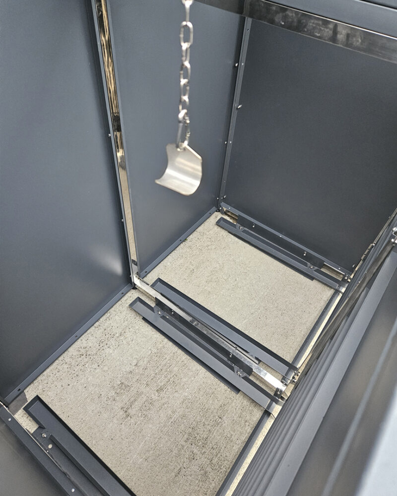 Inside the double-bin version of the modular bin