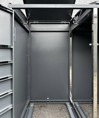 Inside view of the modular wheelie bin store