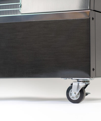 The castor wheels on the base of the unit