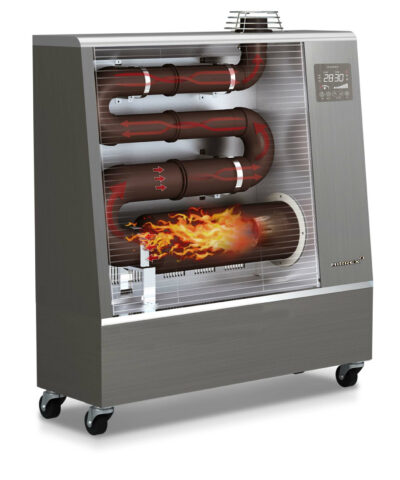 A diagram showing how the heat is moved through the heater