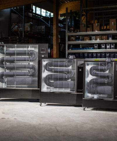 The range of Airrex Heaters side-by-side
