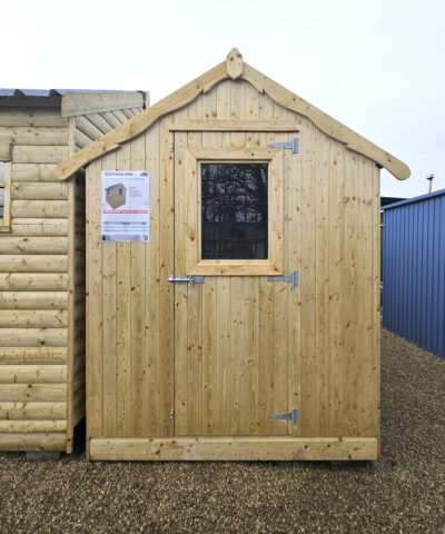 The front of the Georgian style shed