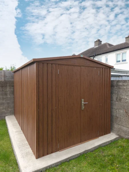 The Woodgrain Garden Shed in a suburban garden