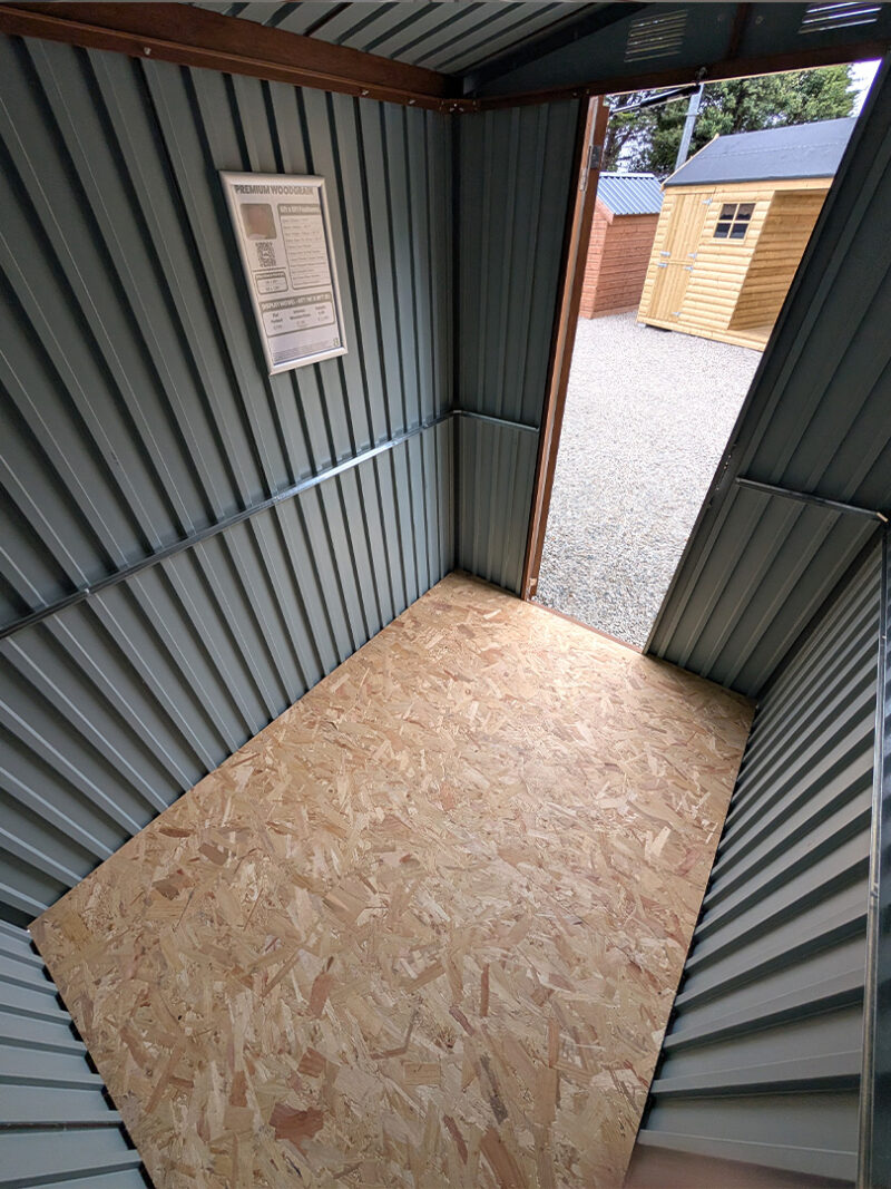 Interior of the premium woodgrain shed