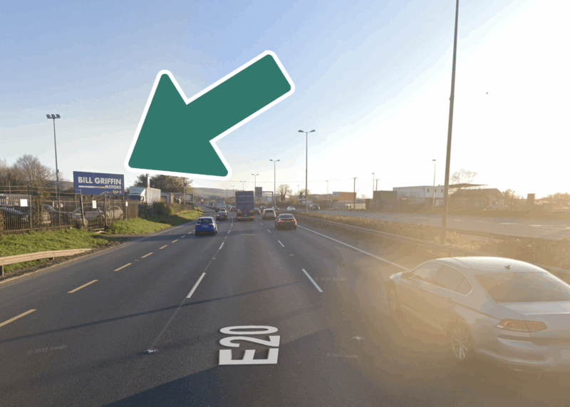 On the N7 at the Bill Griffin Motors Sign