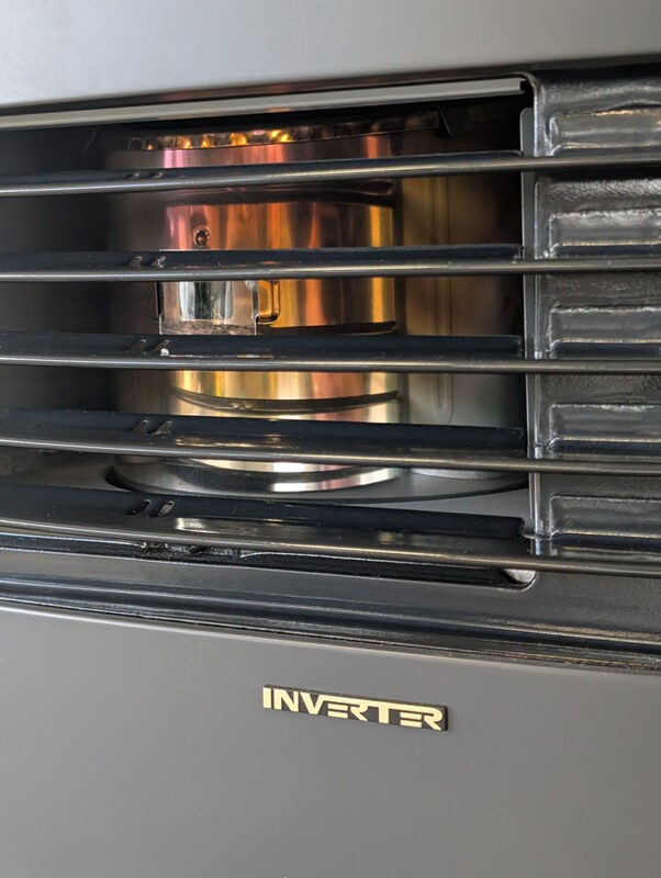 The safety grill on the front-face of the Inverter Heater