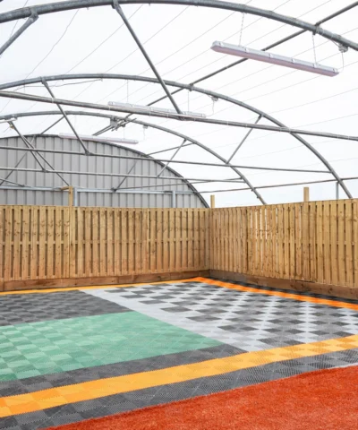 The A-grip floor tiles at the sheds direct Ireland Naas Road showroom