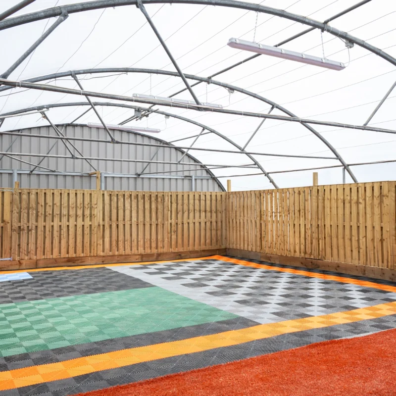 The A-grip floor tiles at the sheds direct Ireland Naas Road showroom