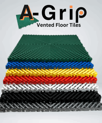 A-Grip Vented Floor Tiles stacked on top of each other.