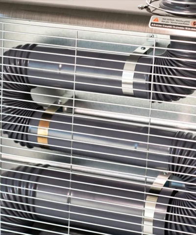 The front of the heater