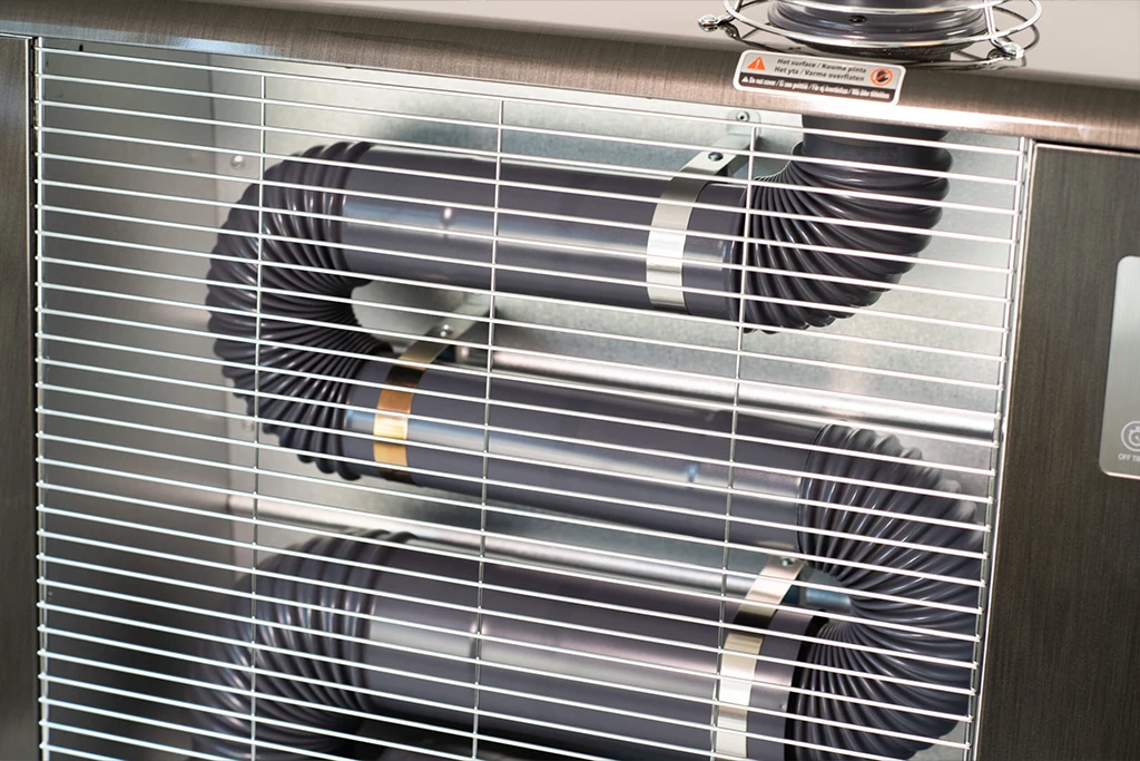 The front of the heater