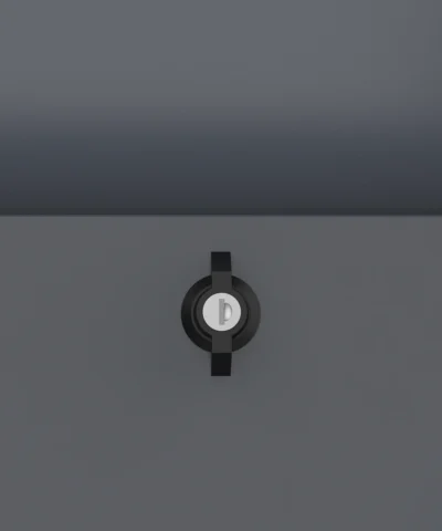 Close up of the lock on the patio box from Sheds Direct Ireland