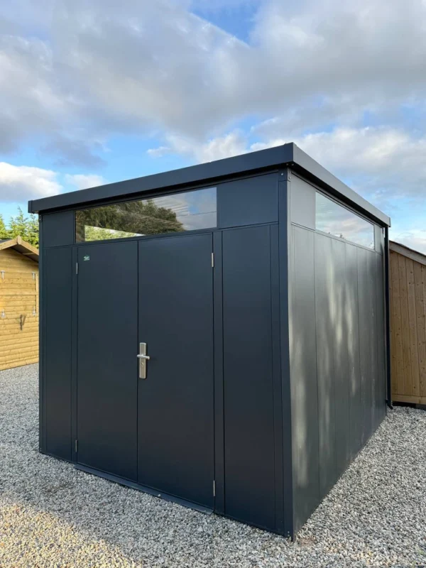 A front view of the Premium Pano Shed