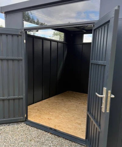 Internal view form the door of the Premium Panoramic Garden Shed