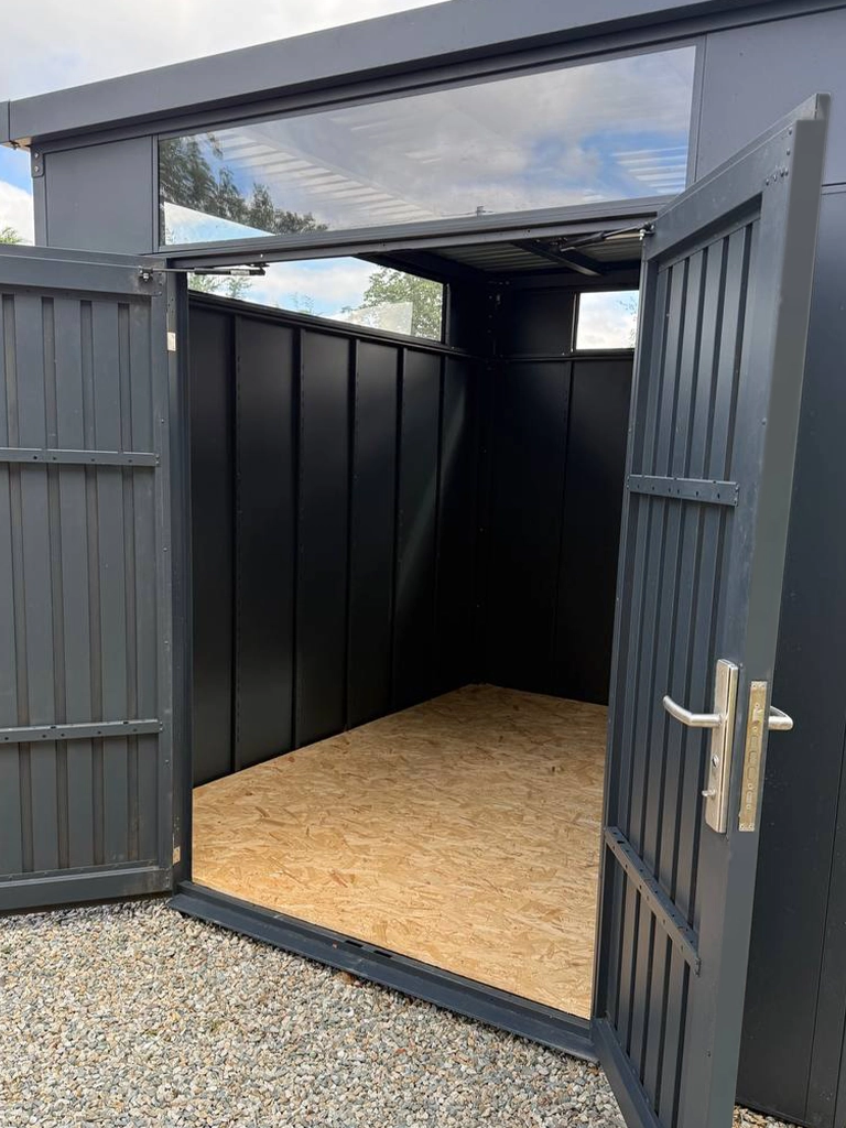 Internal view form the door of the Premium Panoramic Garden Shed
