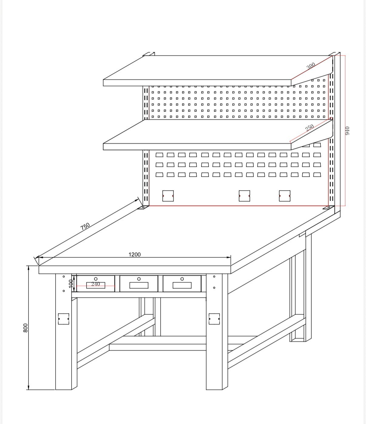 Heavy Duty workbench dimensions