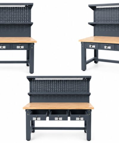Heavy Duty Workbench, Steel Workbench, Garage Workbench, Workshop Storage, Tool Storage, Workbench with Drawers