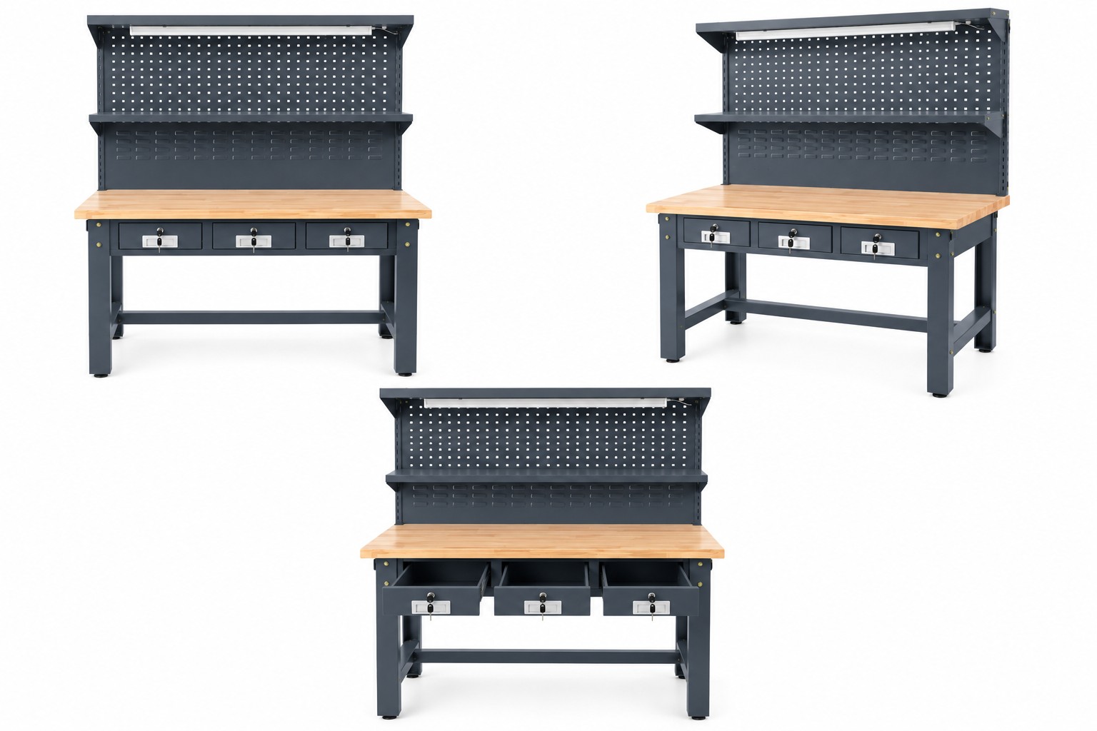 Heavy Duty Workbench, Steel Workbench, Garage Workbench, Workshop Storage, Tool Storage, Workbench with Drawers