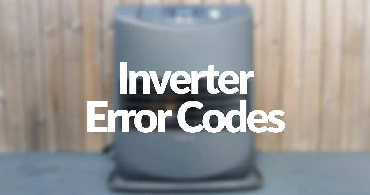 Inverter Error Codes written on an inverter 5086 paraffin heater